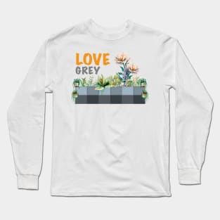 Love Flower Geometric Grey Colorful #25 Long Sleeve T-Shirt